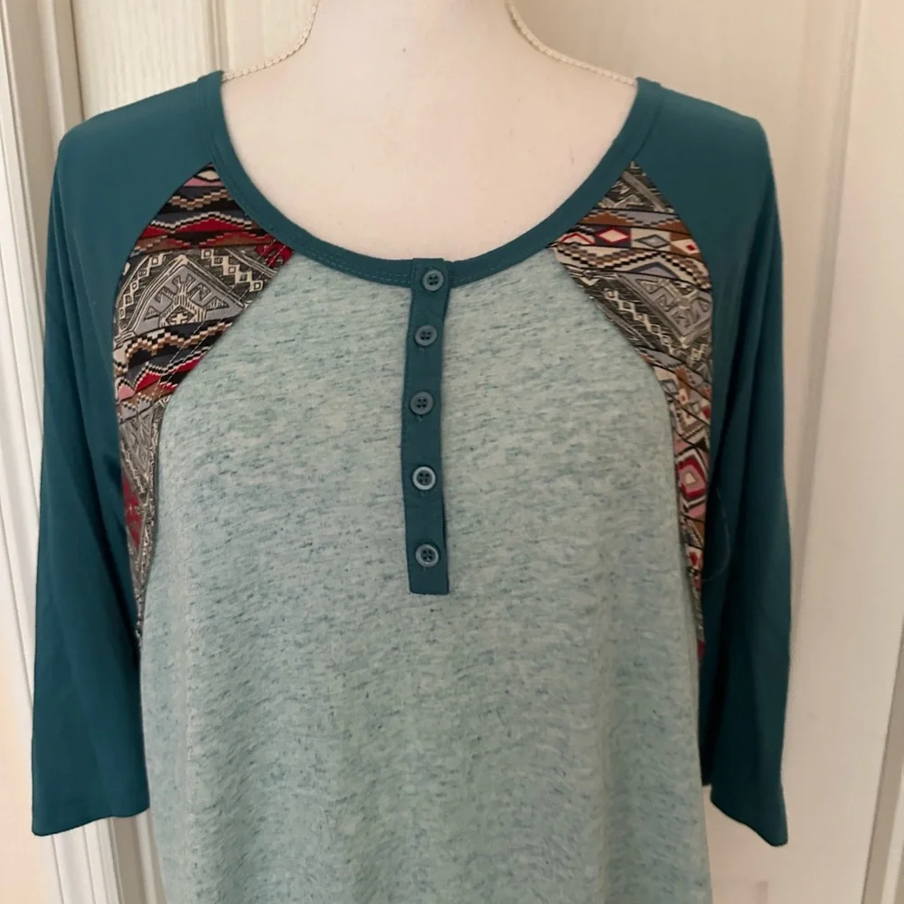 NWT Umgee USA Women's Long Sleeve Blouse Shirt Boho, Sz M - Picture 2 of 10